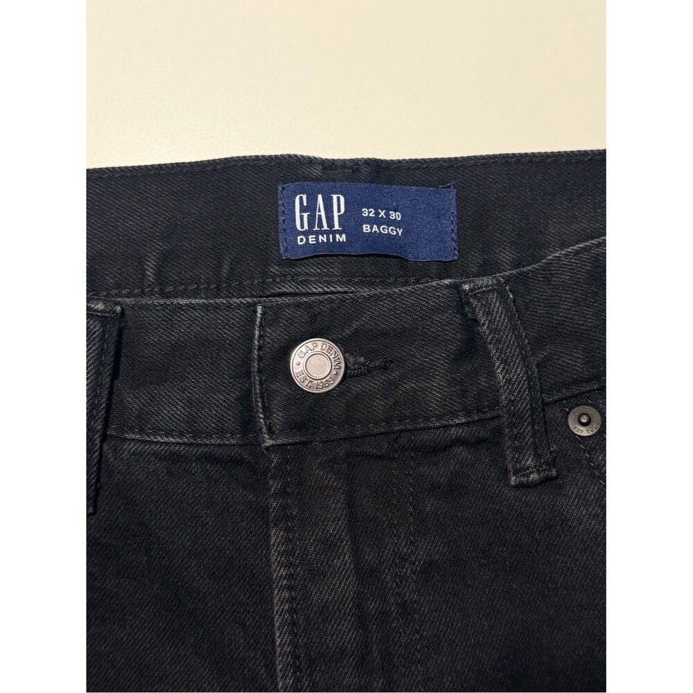 GAP Men's Relaxed Baggy Fit Black Denim Jeans in Size 32 - Picture 6 of 8